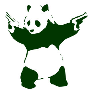 Guns Out Panda Decal (Dark Green)